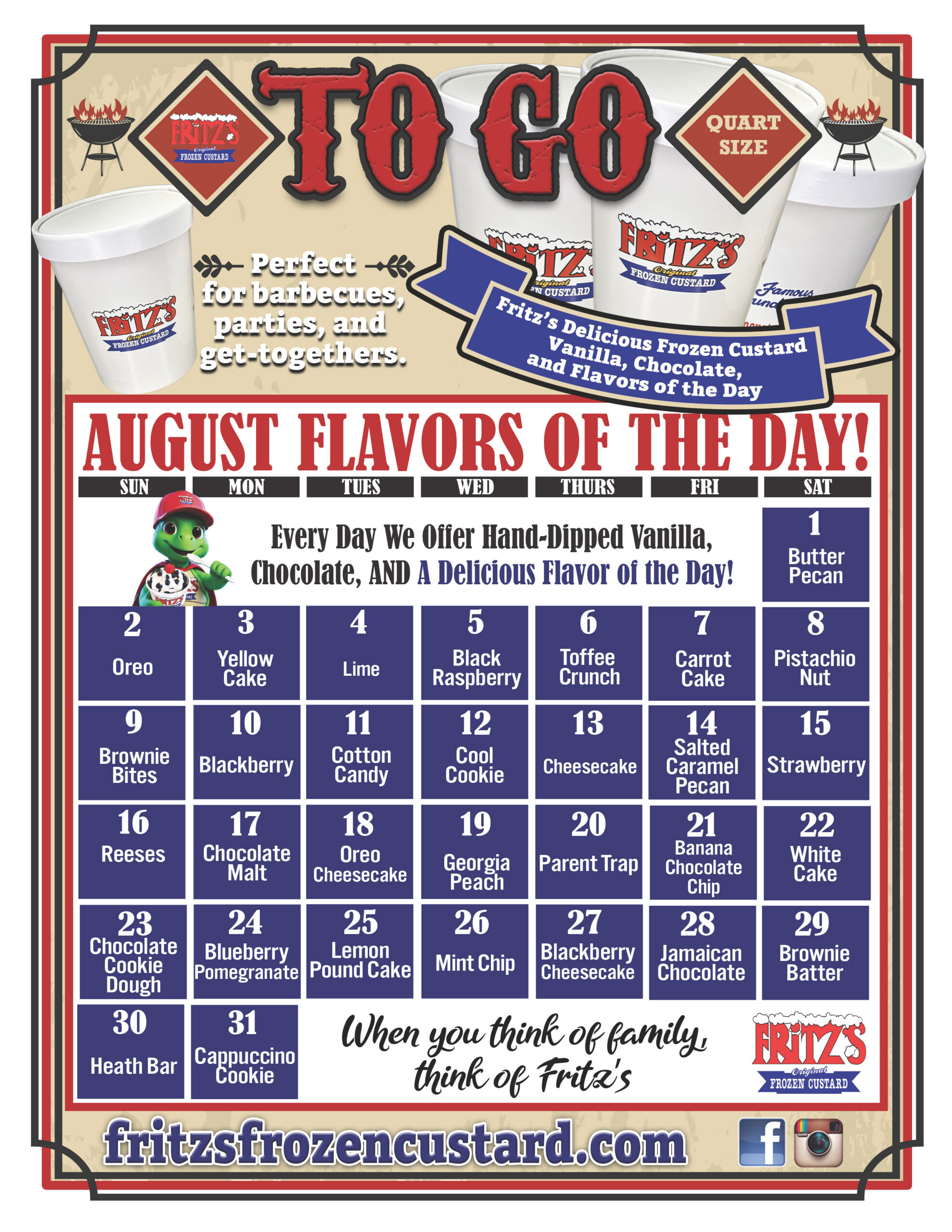 Florrisant, St. Peter's, O'Fallon, & Wentzville Flavors of the Day